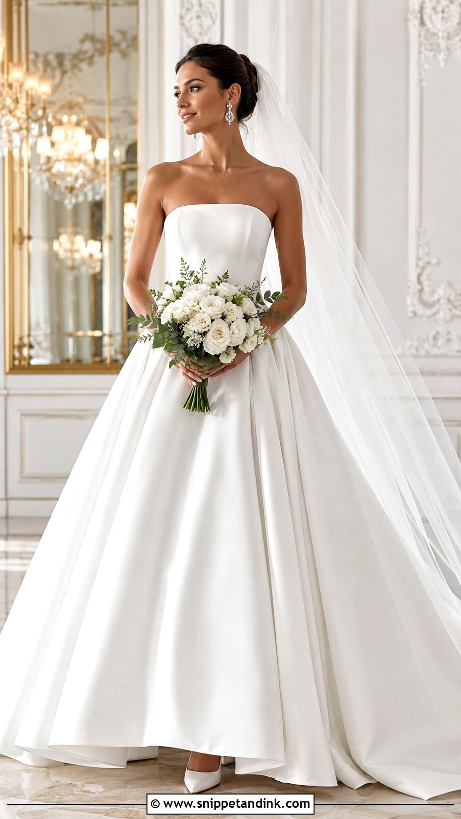 Strapless Ball Gown Wedding Dress - Snippet and Ink - 25 Classic Timeless Wedding Dress Ideas