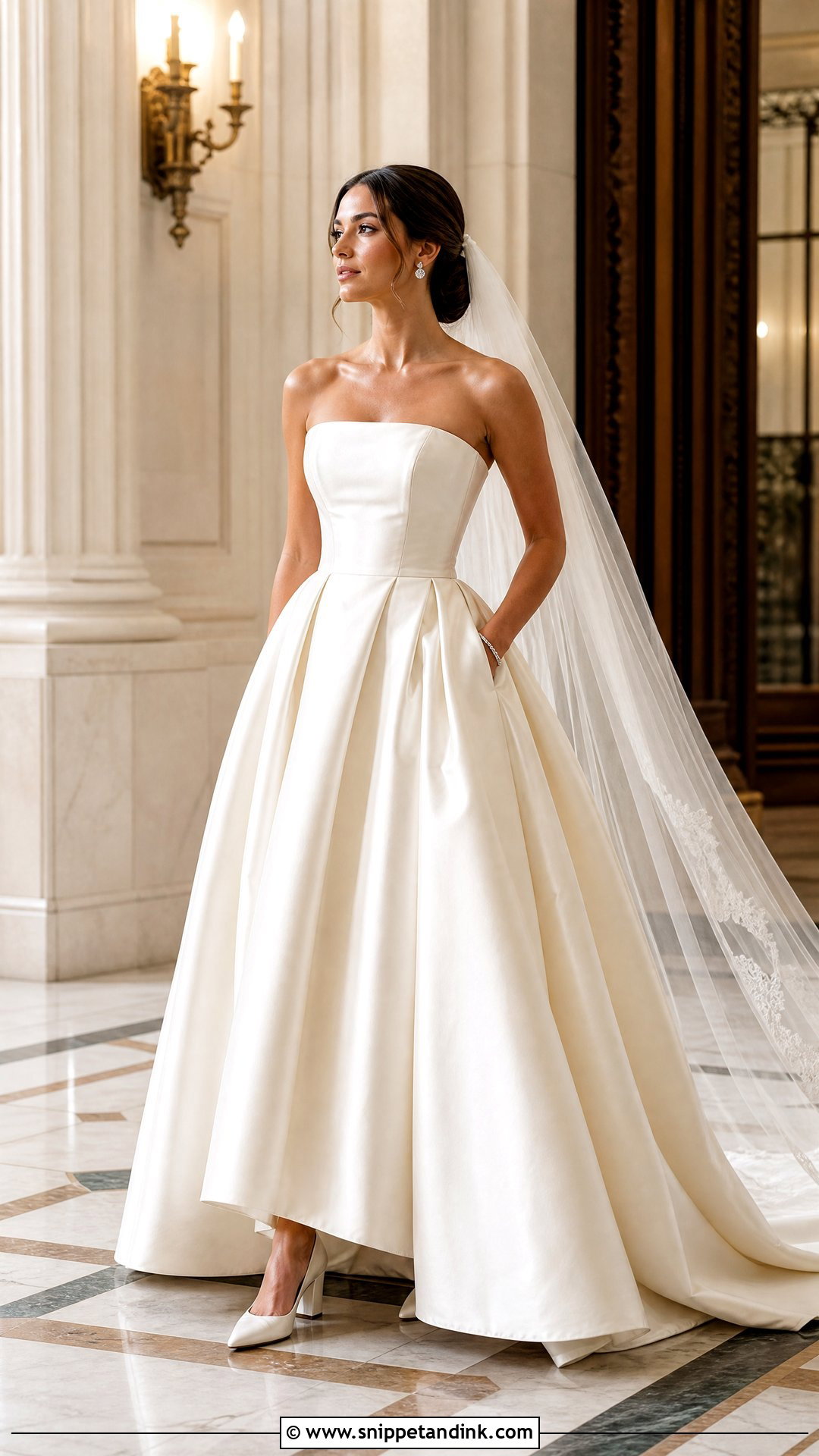Strapless Ball Gown Wedding Dress With Pockets - Snippet and Ink - 20 Wedding Dresses with Pockets