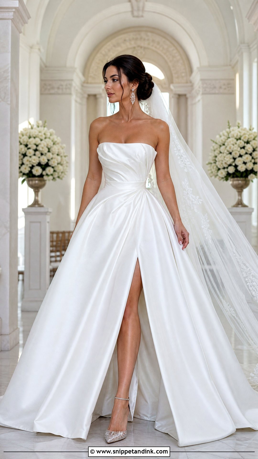 Strapless Ball Gown Wedding Dress With Split - Snippet and Ink - 20 Wedding Dress with Split Ideas