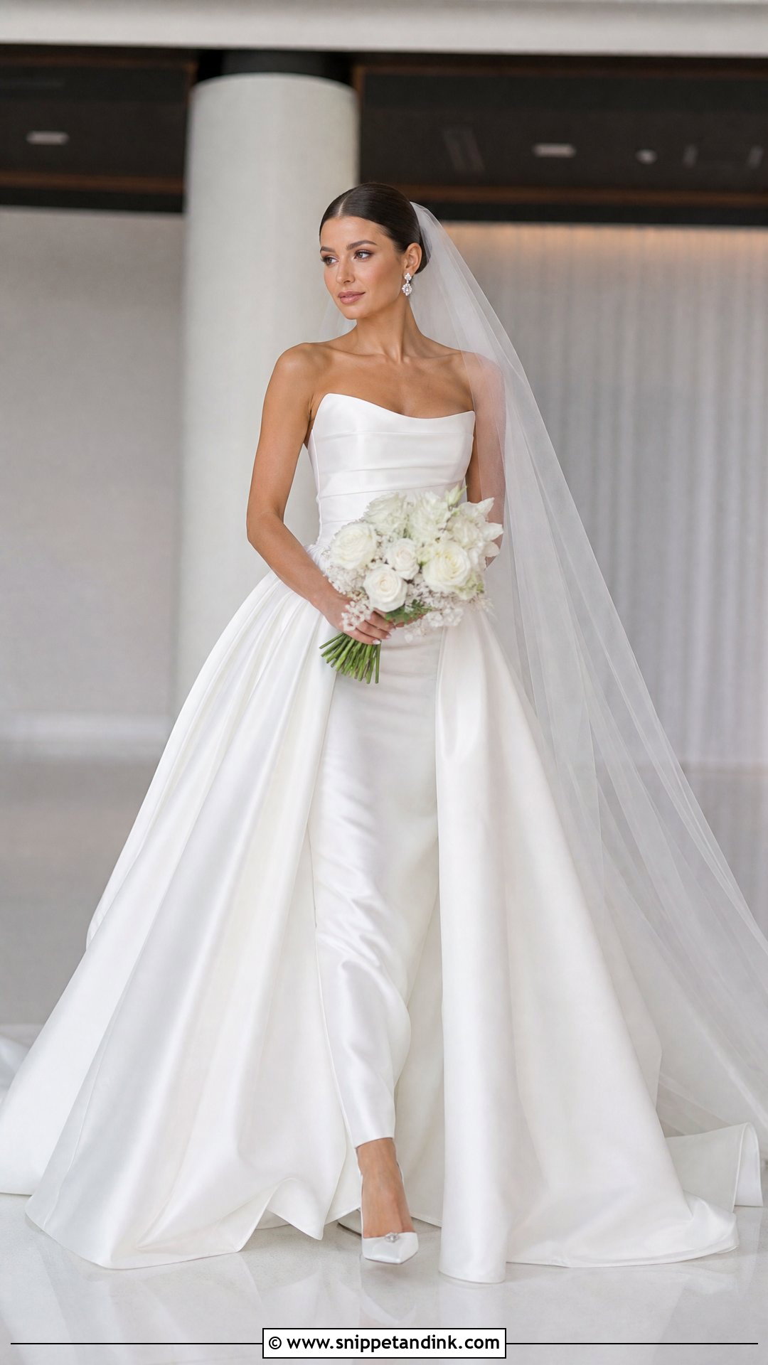 Strapless Ballgown Wedding Dress With Overskirt - Snippet and Ink - 20 Strapless Ballgown Wedding Dress Ideas
