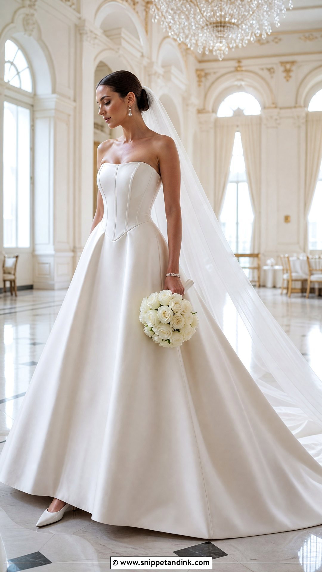 Strapless Basque Waist A Line Wedding Dress - Snippet and Ink - 25 Aline Wedding Dresses