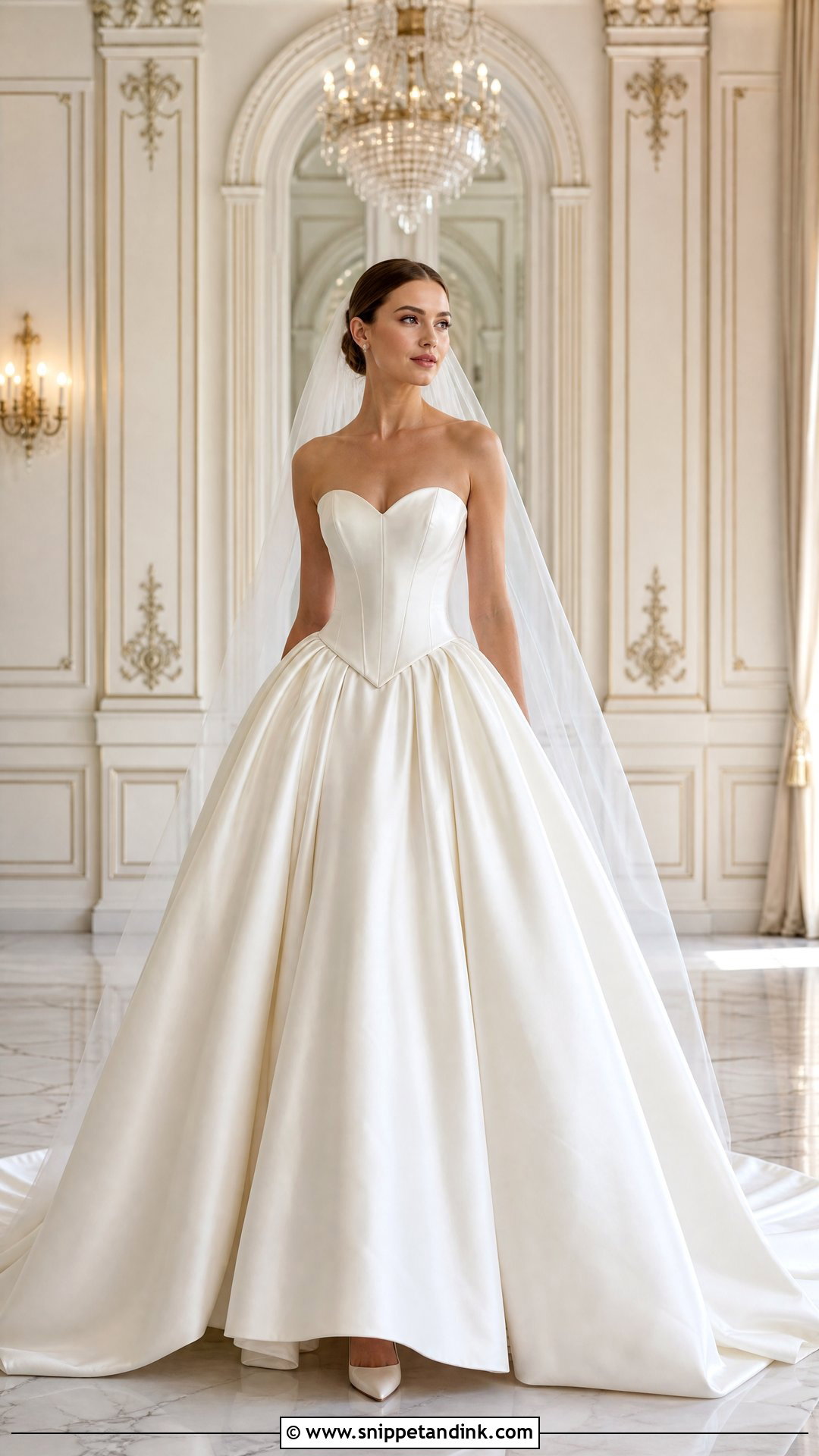 Strapless Basque Waist Ball Gown Wedding Dress - Snippet and Ink - 20 Strapless Ball Gown Wedding Dress Ideas