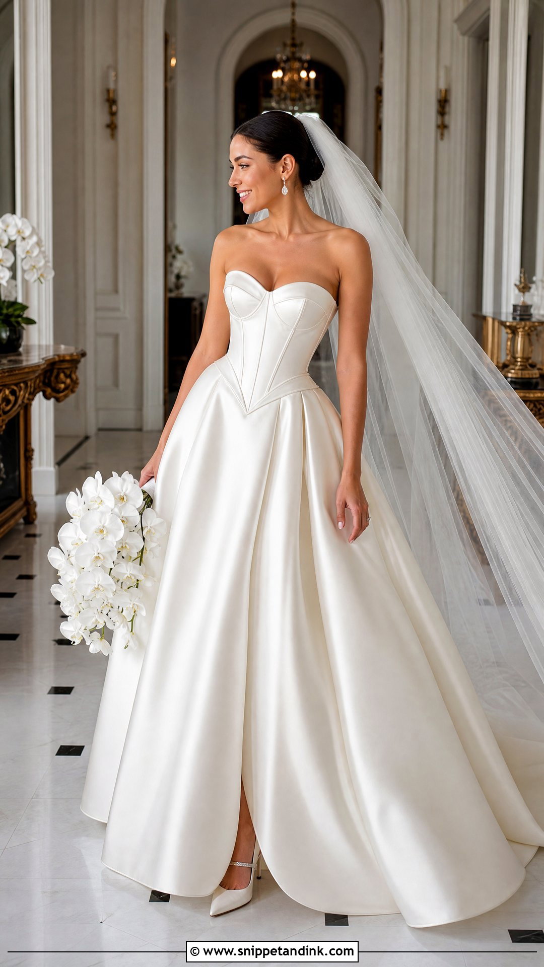 Strapless Basque Waist Ballgown Wedding Dress - Snippet and Ink - 20 Strapless Ballgown Wedding Dress Ideas