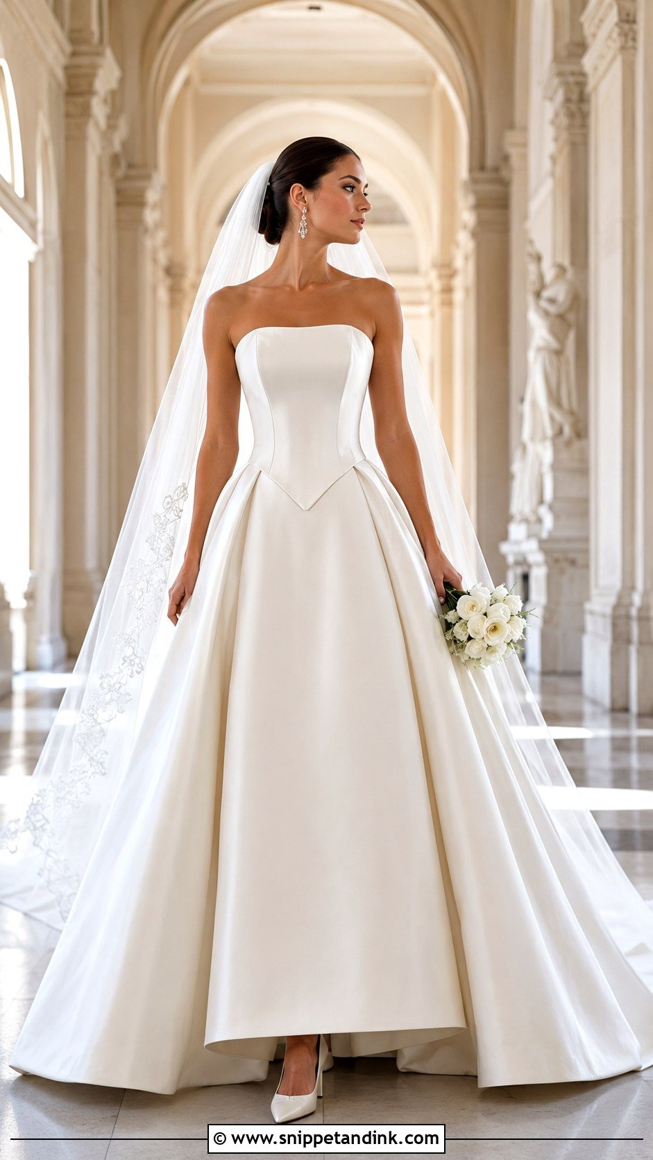 Strapless Basque Waist Marriage Gown - Snippet and Ink - 20 Marriage Gowns Brides