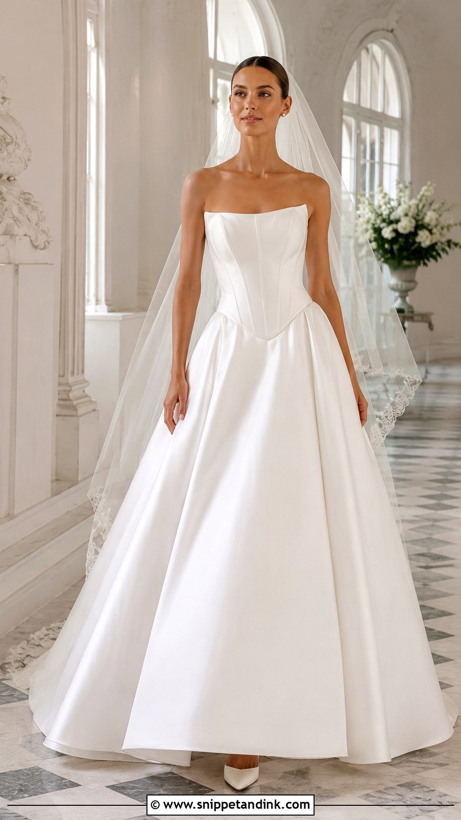 Strapless Basque Waist Wedding Dress - Snippet and Ink - 30 Strapless Wedding Dresses