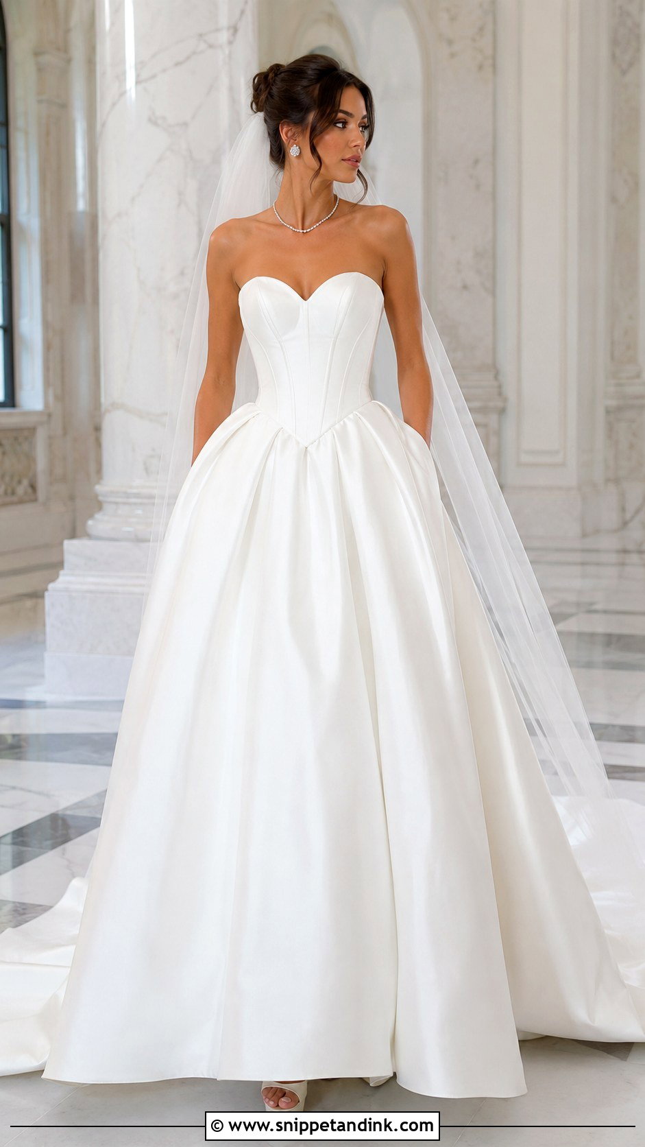 Strapless Basque Waist Wedding Dress - Snippet and Ink - 20 Basque Waist Wedding Ideas