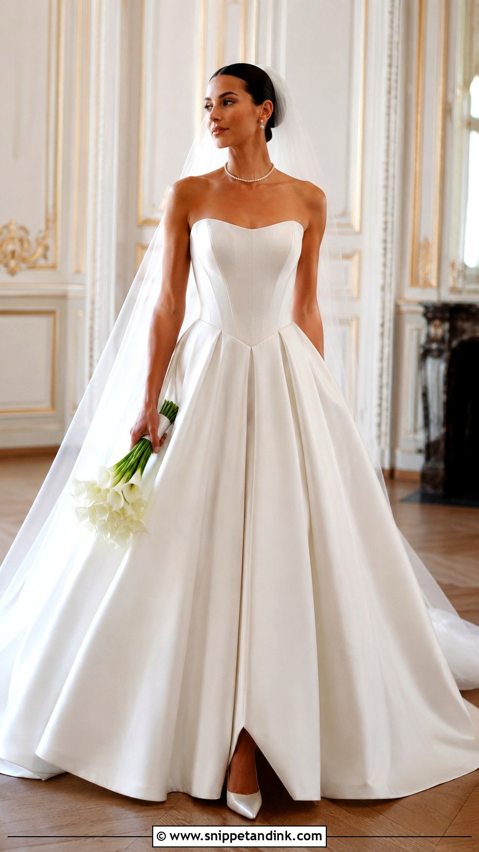 Strapless Basque Waist Wedding Dress - Snippet and Ink - 20 Brides Wedding Dress Ideas