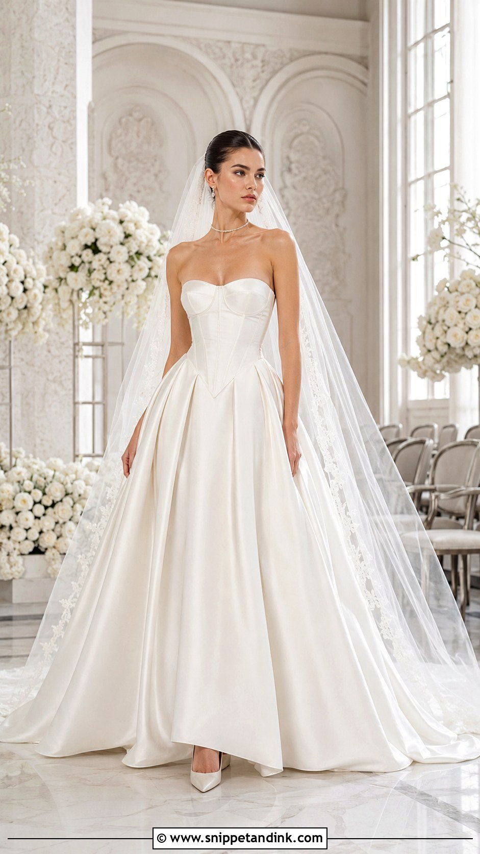 Strapless Basque Waist Wedding Dress - Snippet and Ink - 20 Nice Wedding Dresses