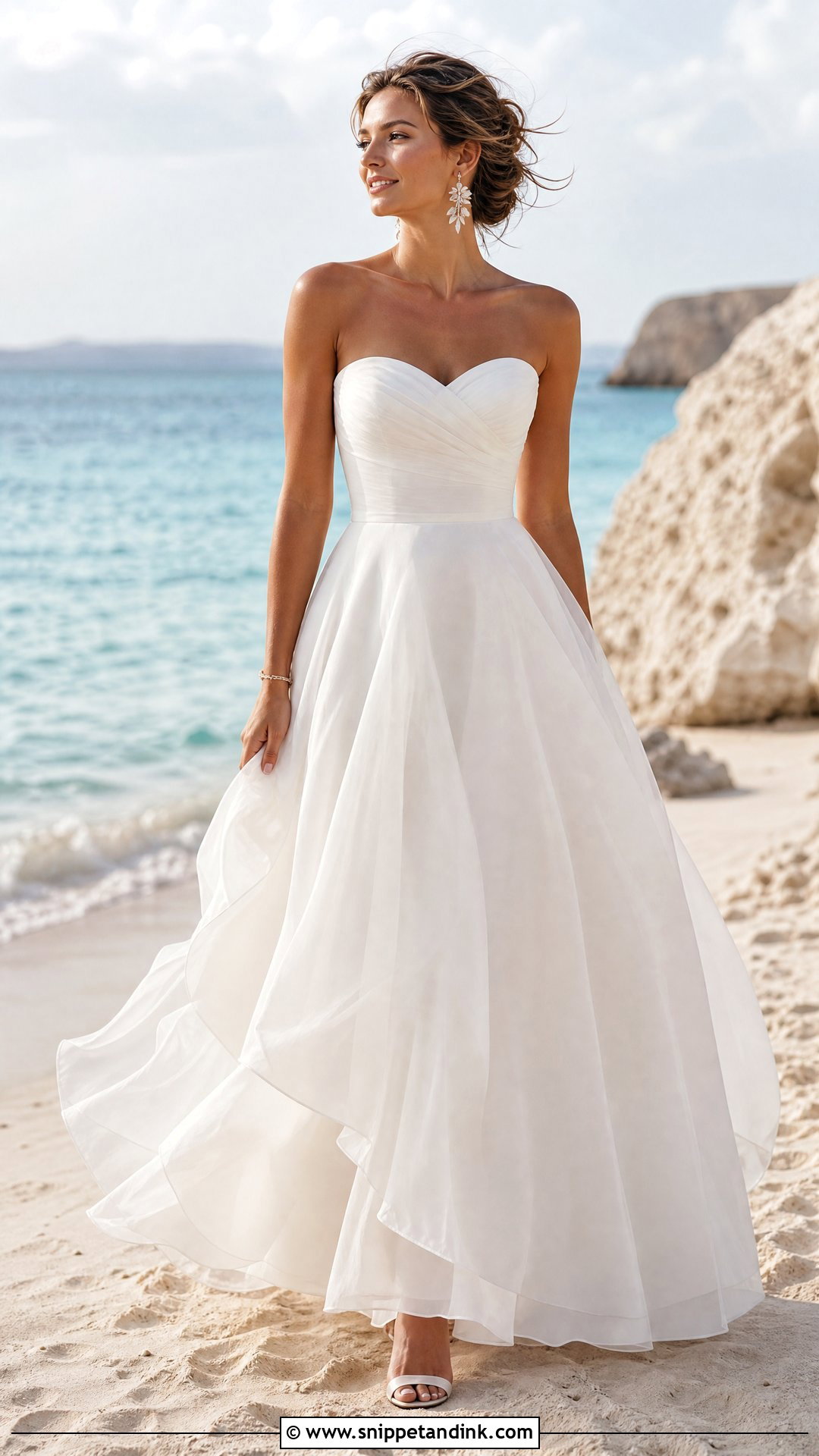 Strapless Beach Bridal Gown - Snippet and Ink - 25 Beach Bridal Gown Ideas