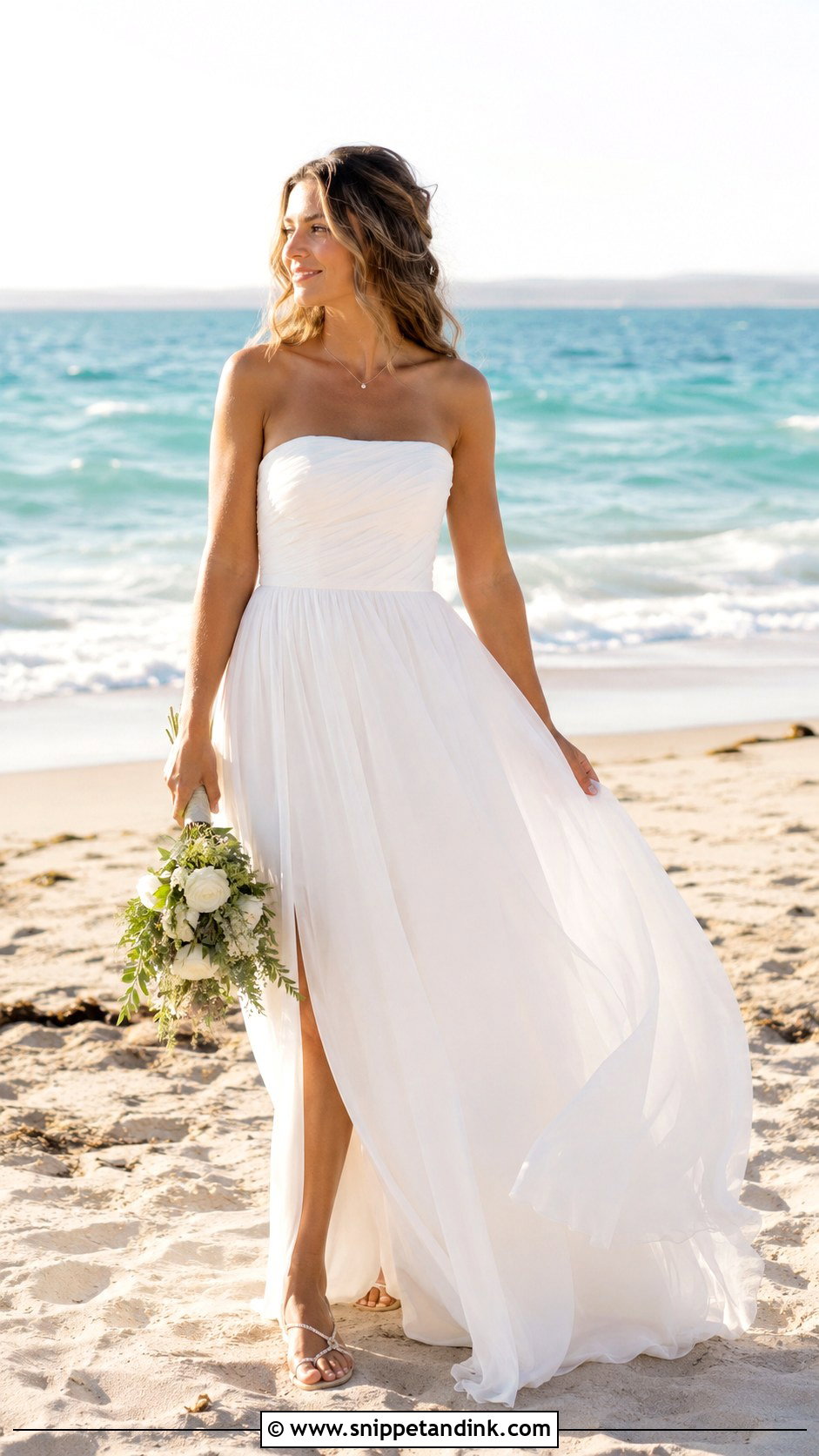 Strapless Beach Elopement Dress - Snippet and Ink - 25 Beach Elopement Dress Ideas
