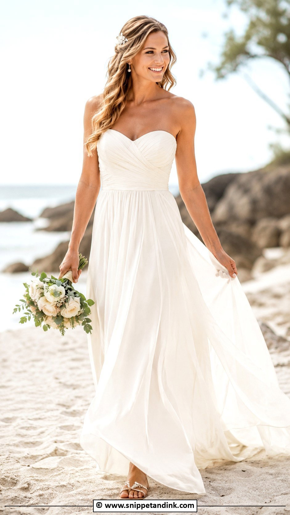 Strapless Beach Wedding Dress - Snippet and Ink - 35 Strapless Wedding Dress Ideas