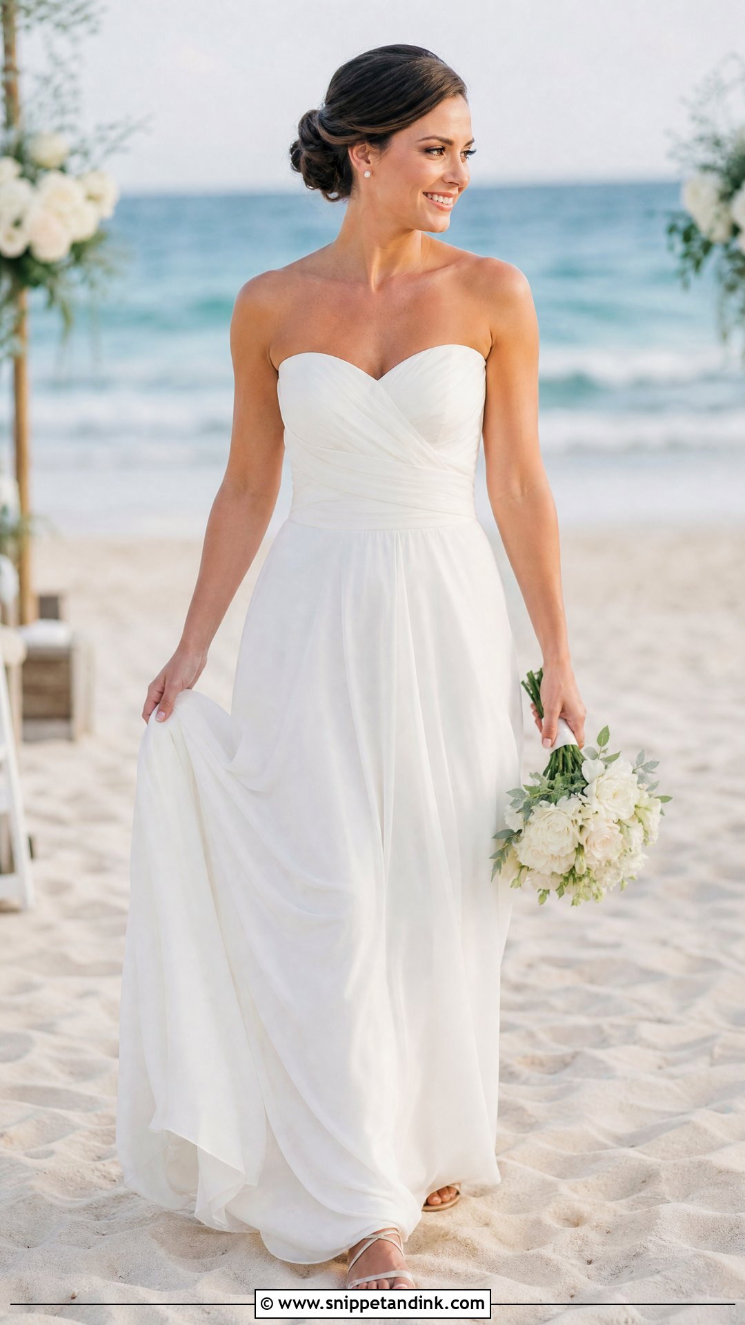 Strapless Beach Wedding Dress - Snippet and Ink - 25 Coastal Wedding Dress Ideas