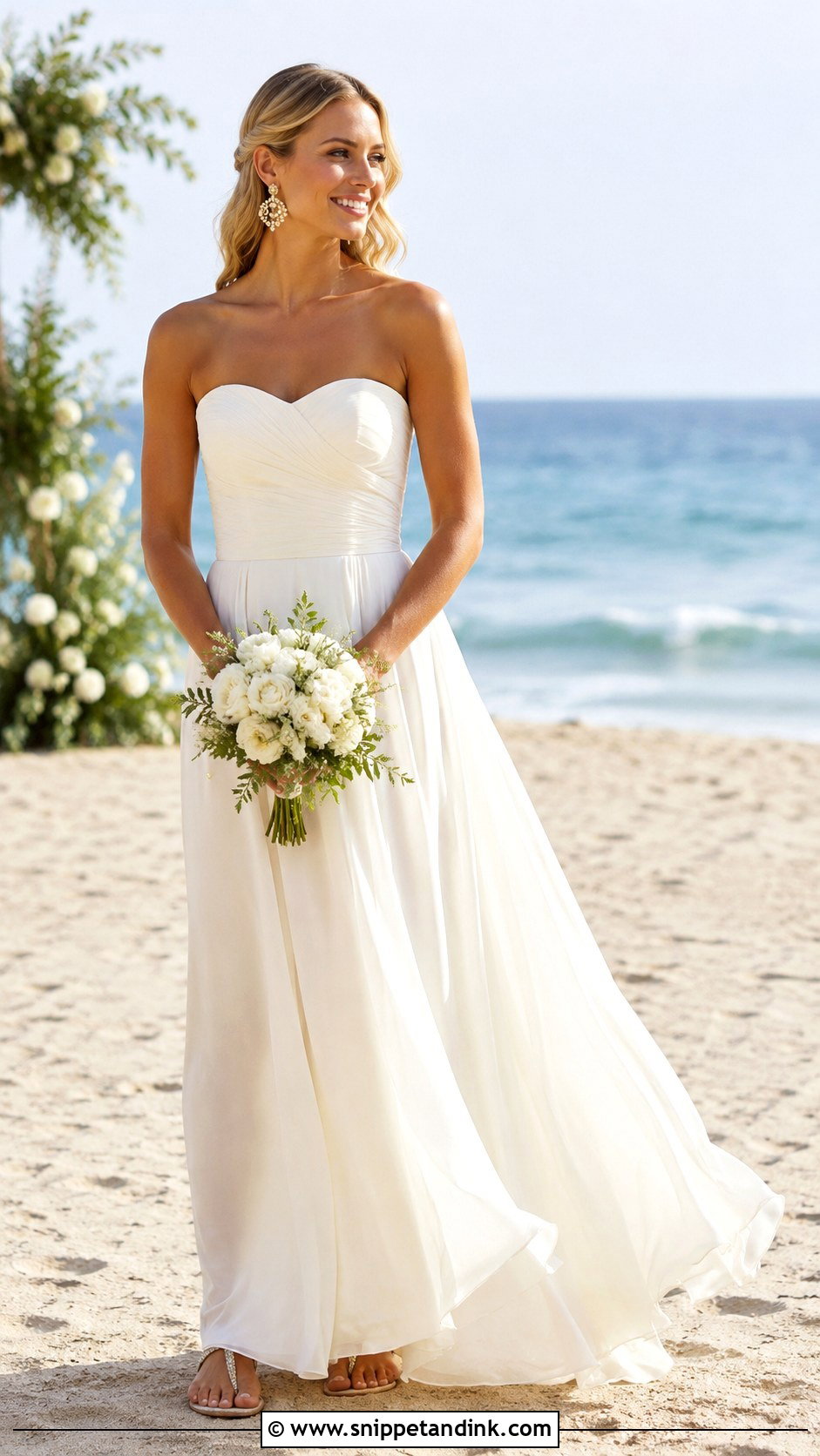 Strapless Beach Wedding Dress - Snippet and Ink - 30 Beach Wedding Dresses