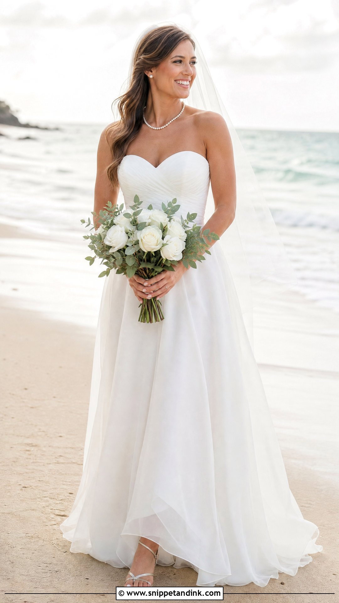 Strapless Beach Wedding Dress - Snippet and Ink - 20 Summer Wedding Dress Beach Ideas