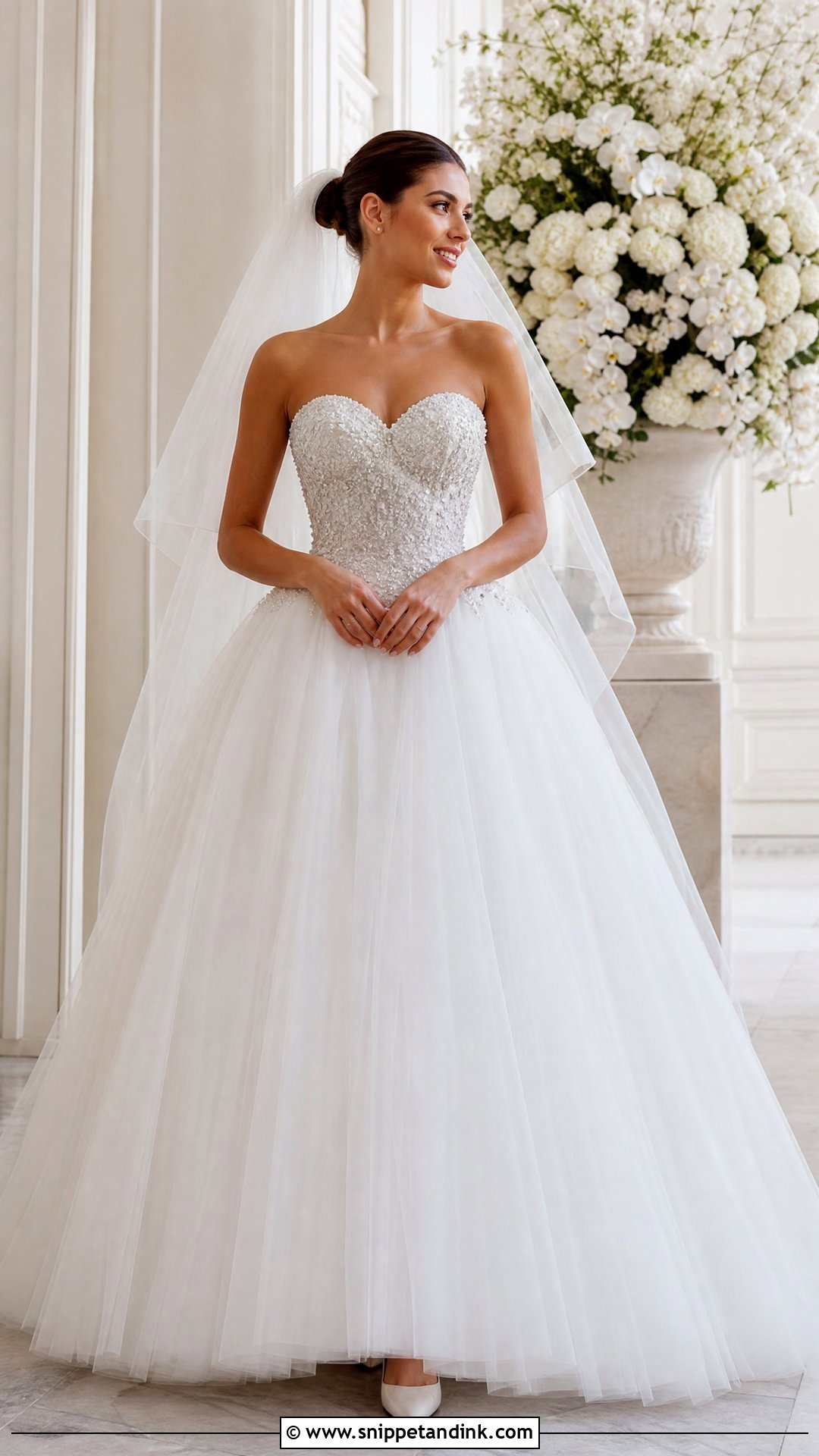 Strapless Beaded Ball Gown Wedding Dress - Snippet and Ink - 20 Strapless Ball Gown Wedding Dress Ideas