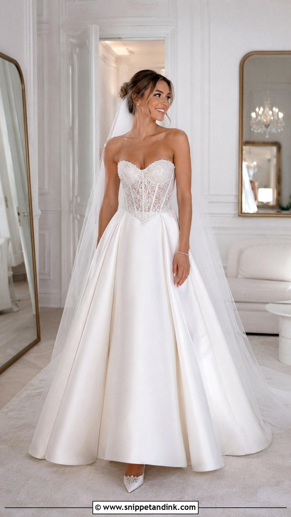 Strapless Beaded Corset Bridal Gown - Snippet and Ink - 20 Beaded Bridal Gown Ideas