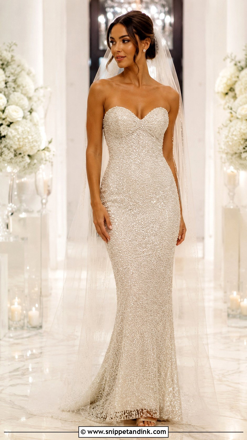 Strapless Beaded Wedding Dress - Snippet and Ink - 30 Strapless Wedding Dresses