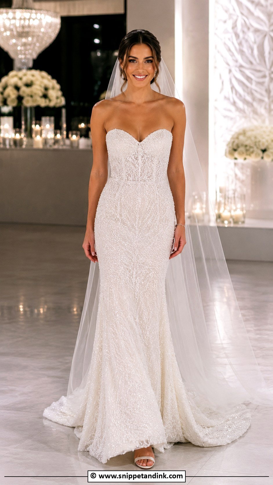 Strapless Beaded Wedding Dress - Snippet and Ink - 35 Strapless Wedding Dress Ideas
