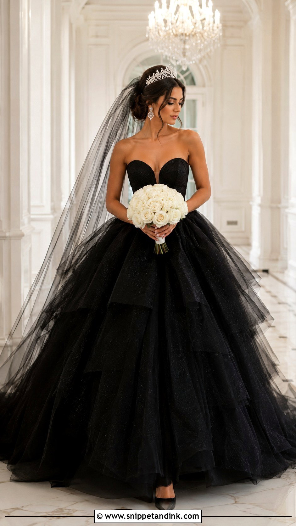 Strapless Black Princess Wedding Dress - Snippet and Ink - 20 Black Wedding Dress Princess Ideas
