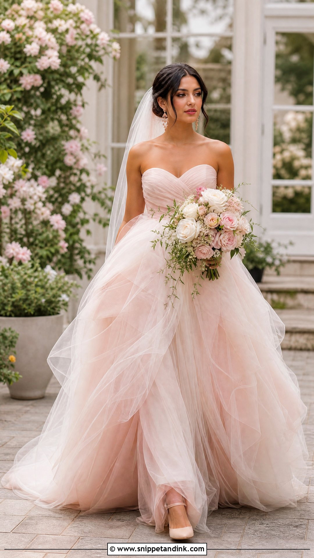 Strapless Blush Ballgown Wedding Dress - Snippet and Ink - 20 Strapless Ballgown Wedding Dress Ideas
