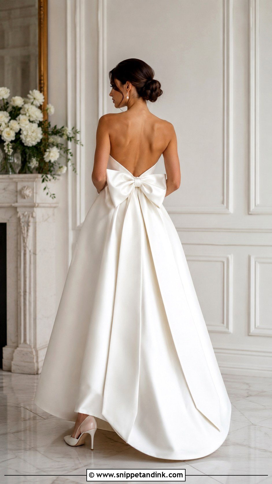Strapless Bow Back A Line Wedding Dress - Snippet and Ink - 25 Strapless a Line Wedding Dress Ideas