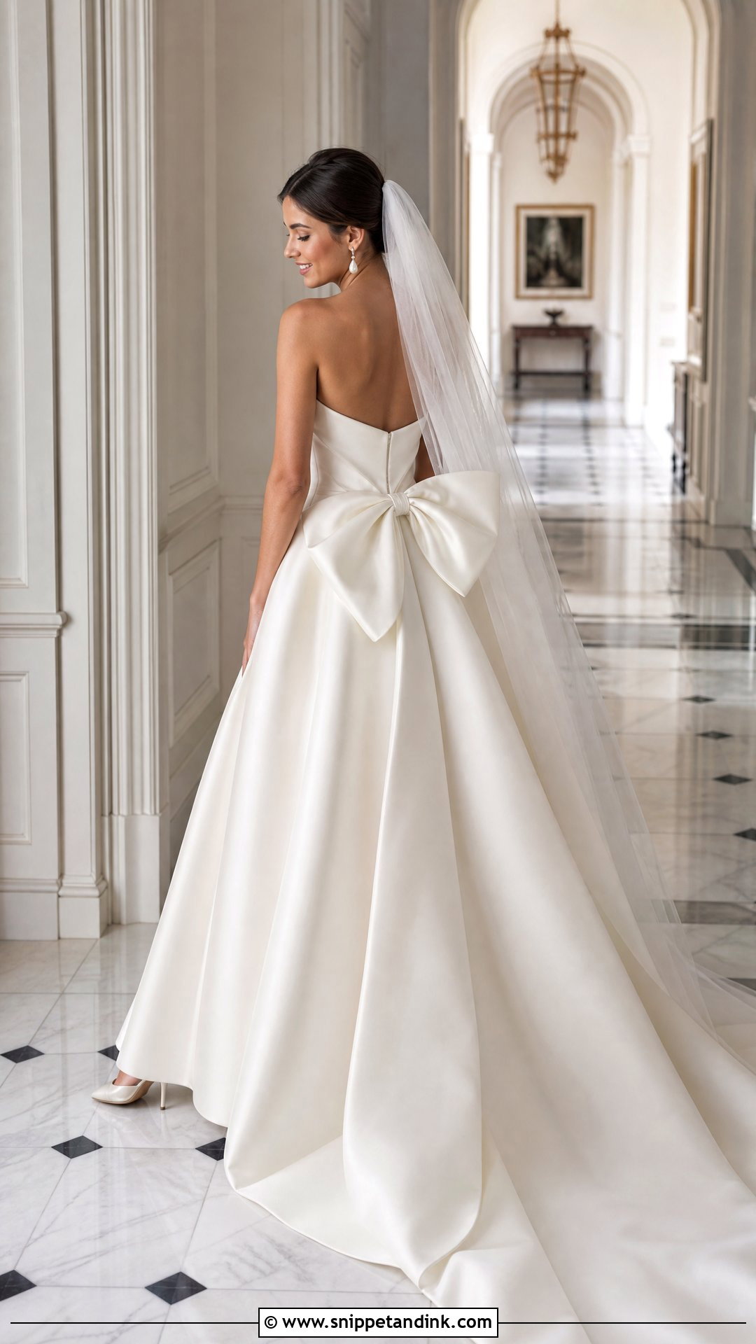 Strapless Bow Back Ball Gown Wedding Dress - Snippet and Ink - 20 Strapless Ball Gown Wedding Dress Ideas
