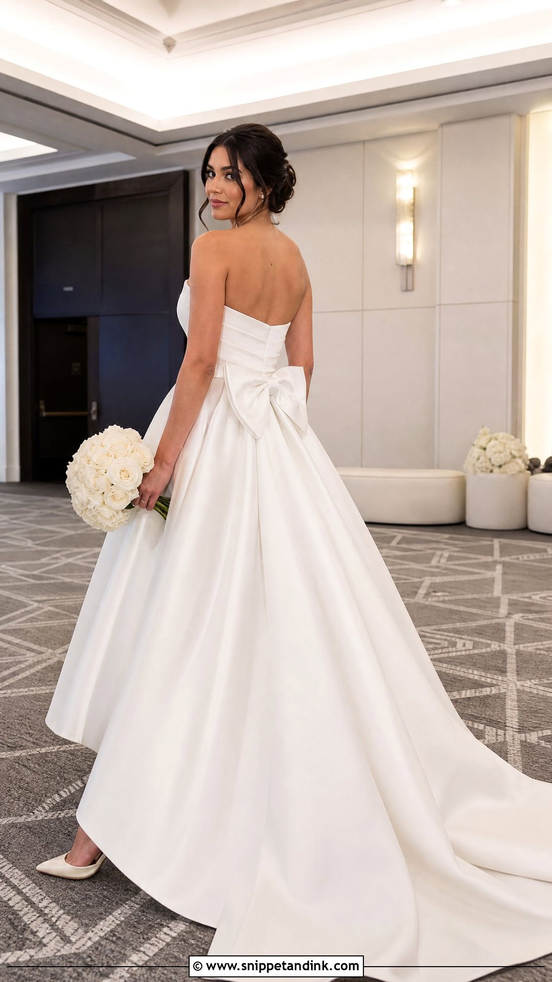 Strapless Bow Back Ballgown Wedding Dress - Snippet and Ink - 20 Strapless Ballgown Wedding Dress Ideas