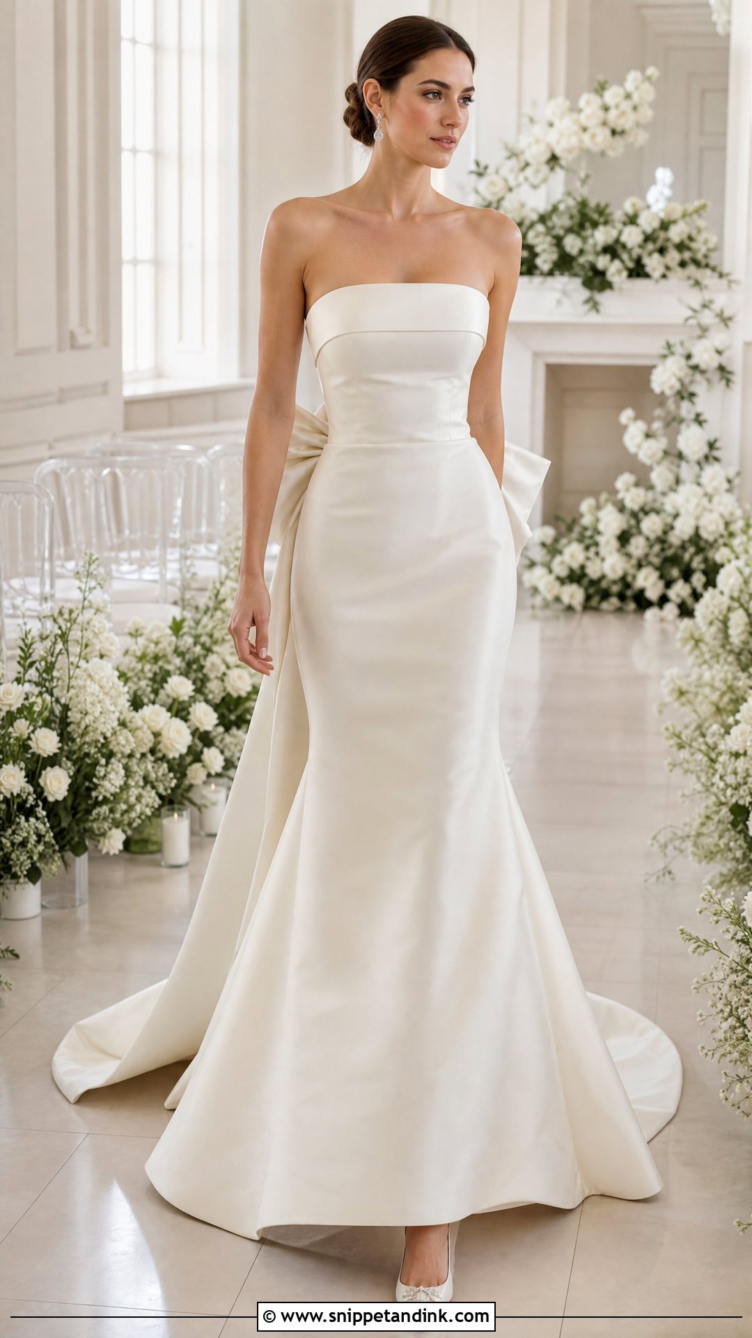Strapless Bow Wedding Dress - Snippet and Ink - 25 Bow Wedding Dress Ideas