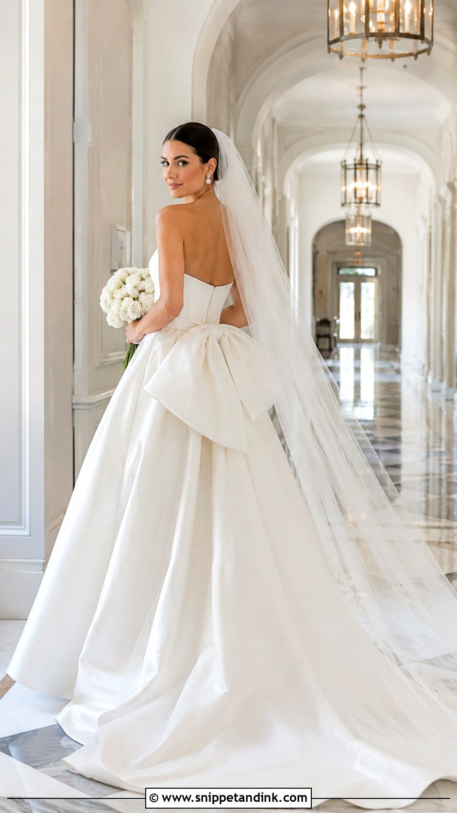 Strapless Bow Wedding Dress - Snippet and Ink - 30 Strapless Wedding Dresses