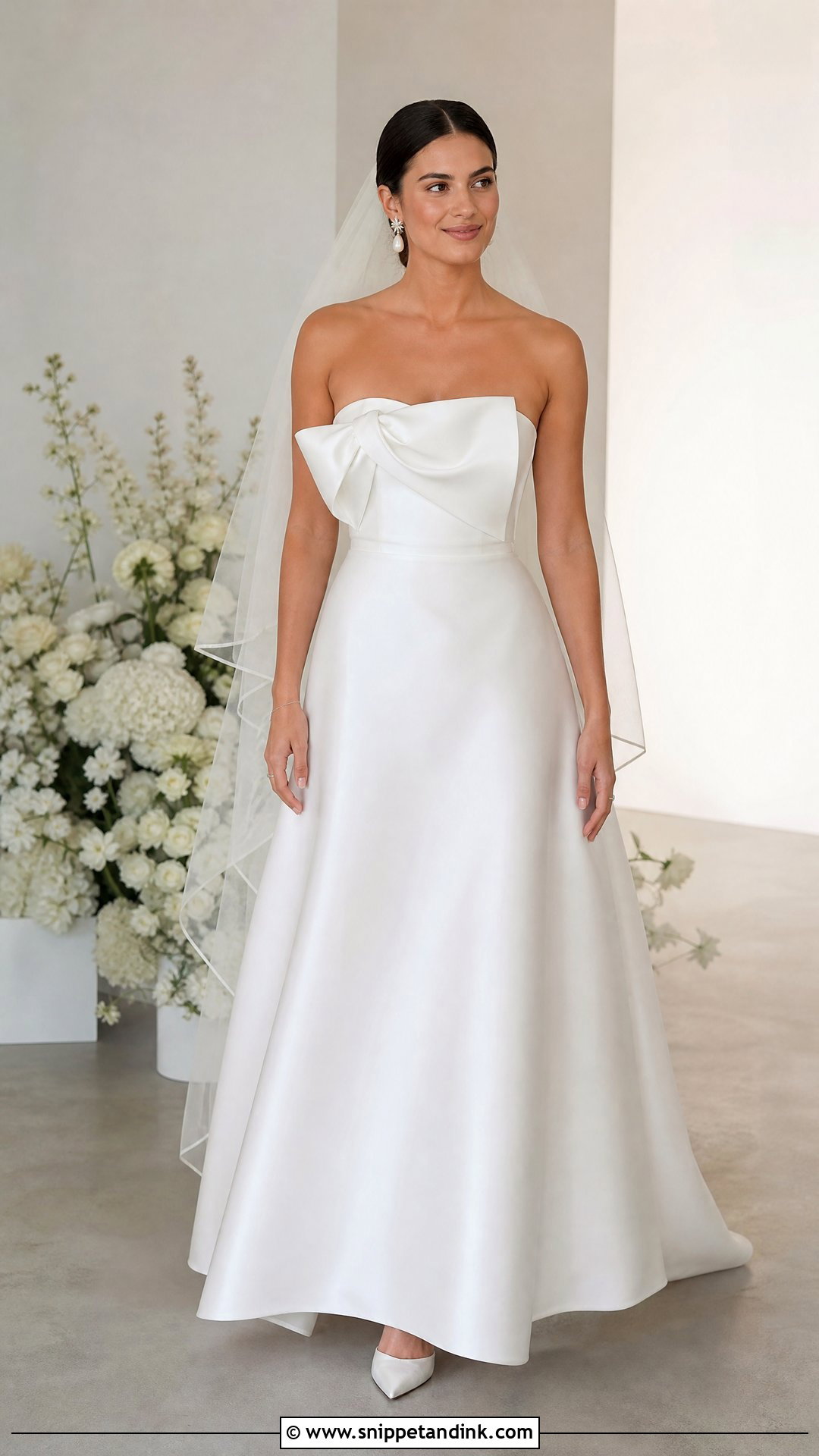 Strapless Bow Wedding Dress - Snippet and Ink - 20 Wedding Dress for Small Bust Ideas