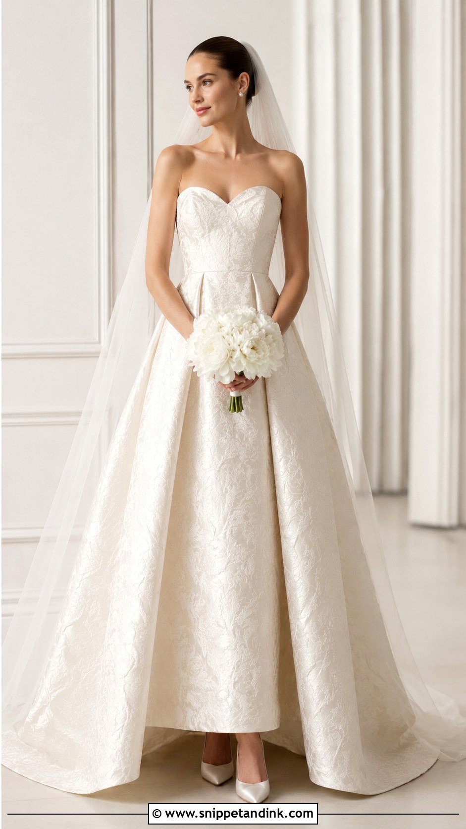 Strapless Brocade Wedding Dress - Snippet and Ink - 25 Brocade Wedding Dress Ideas
