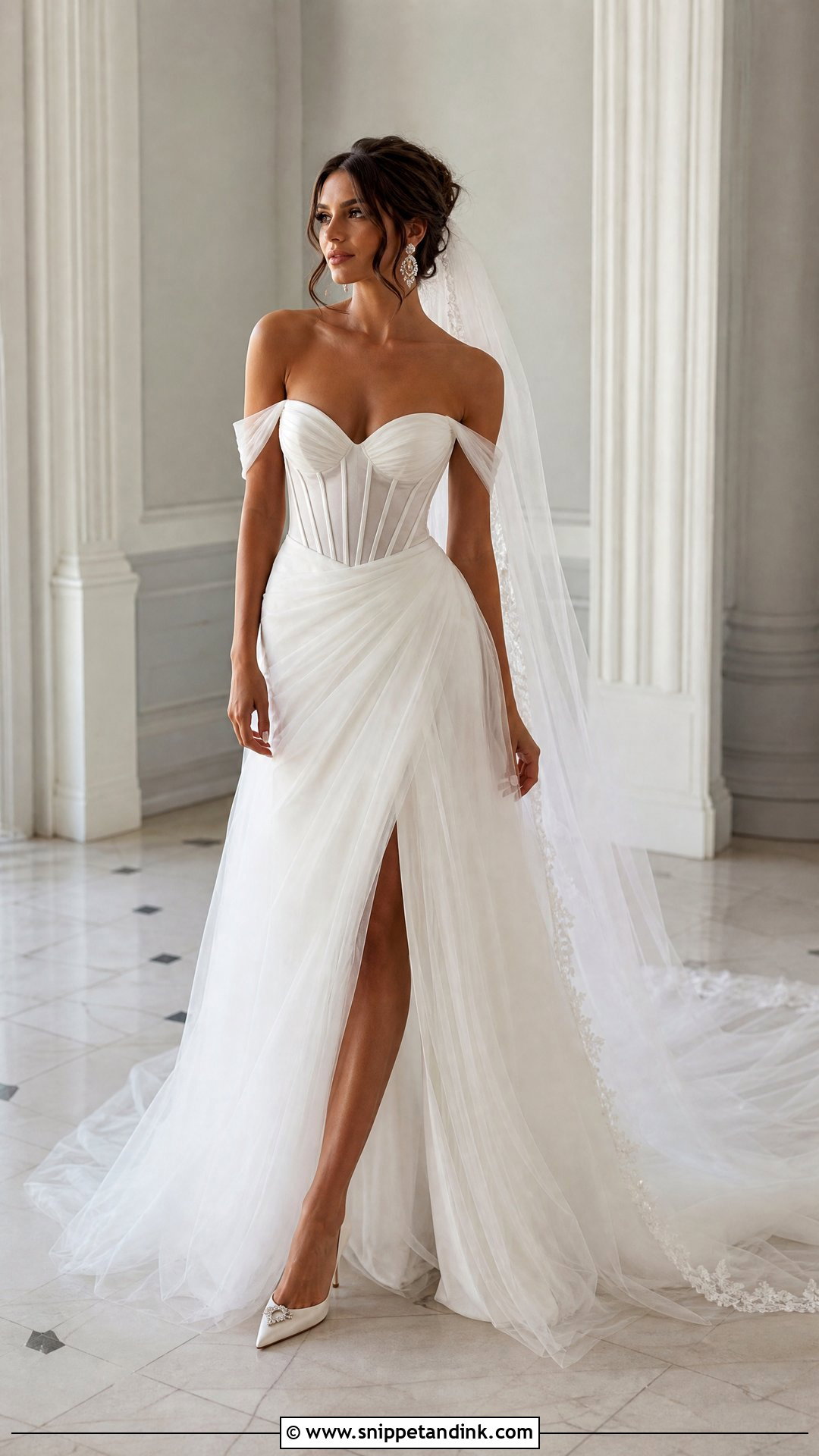 Strapless Bustier Wedding Dress - Snippet and Ink - 25 Revealing Wedding Dress Ideas