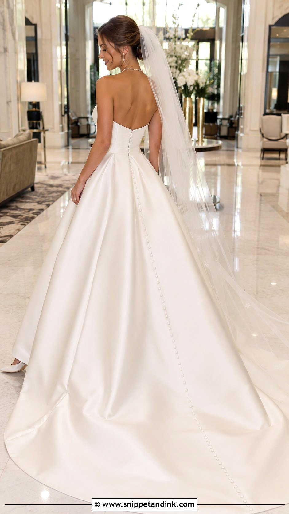 Strapless Button Back Wedding Dress - Snippet and Ink - 20 Button Back Wedding Dress Ideas