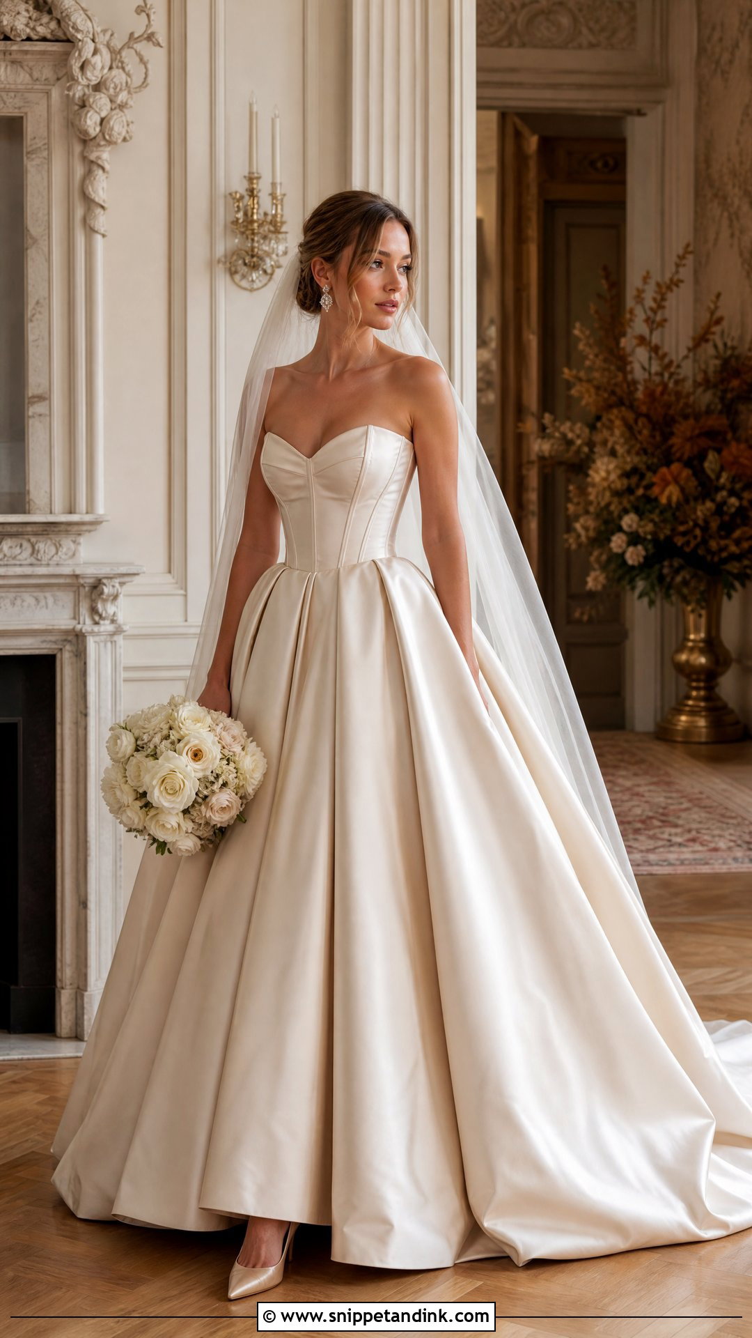 Strapless Champagne Ballgown Wedding Dress - Snippet and Ink - 20 Strapless Ballgown Wedding Dress Ideas