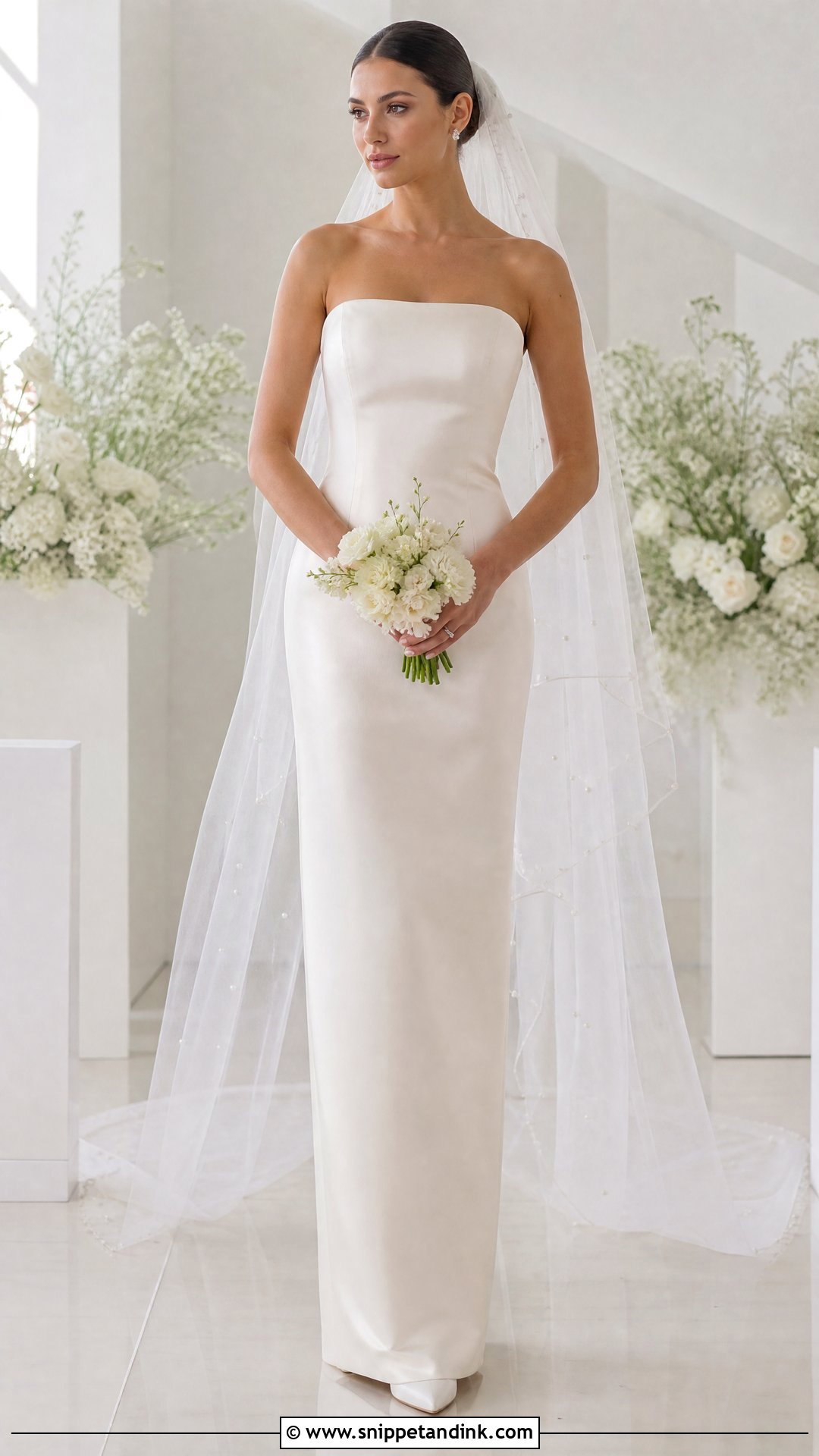 Strapless Column Bridal Dress - Snippet and Ink - 25 Bridal Dresses Simple Elegant