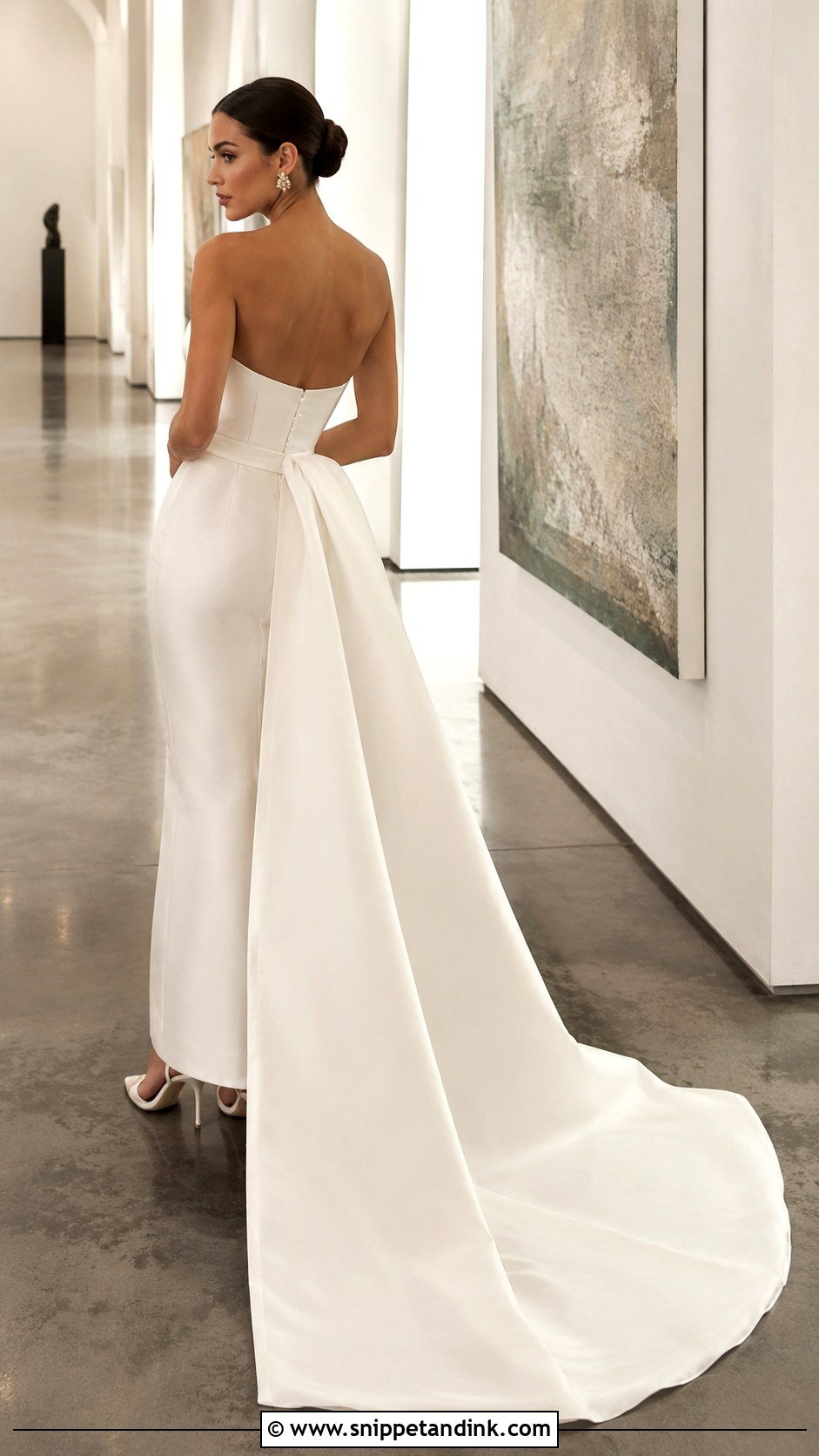 Strapless Column Detachable Train Dress - Snippet and Ink - 20 Bridal Train Dresses