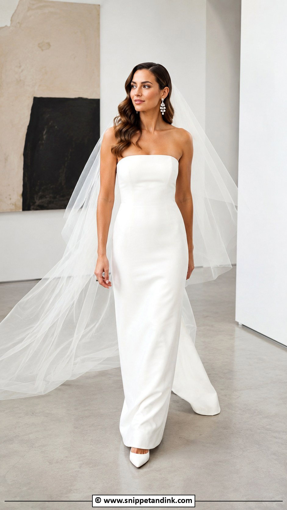Strapless Column Wedding Dress - Snippet and Ink - 30 Luxury Wedding Dress Ideas