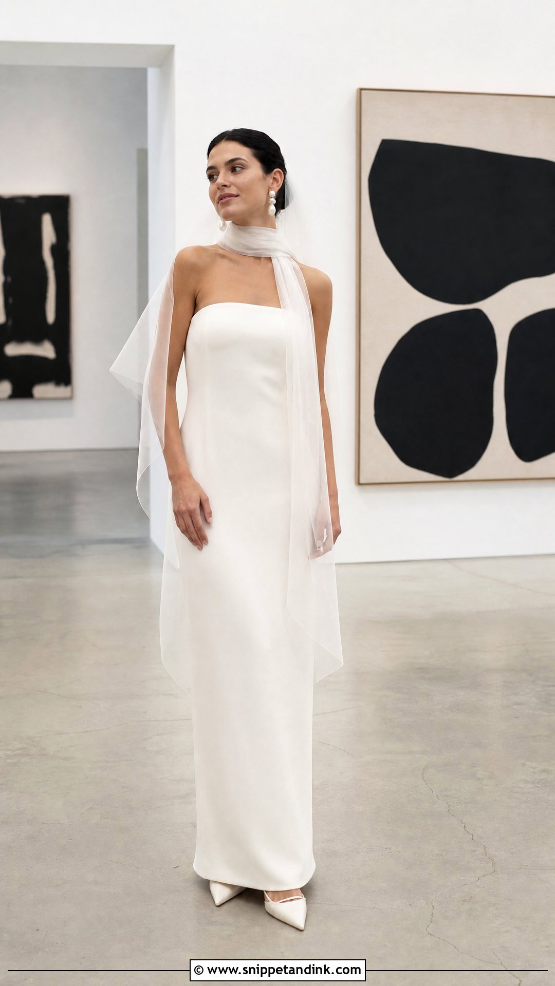Strapless Column Wedding Dress - Snippet and Ink - 25 Simple Romantic Wedding Dress Ideas