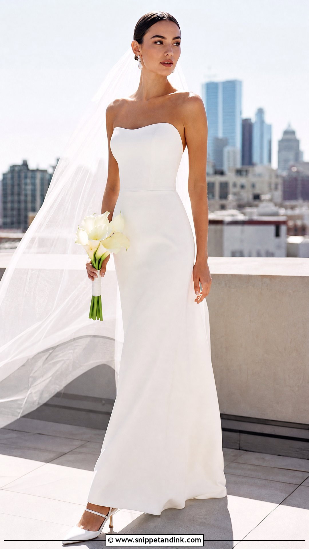 Strapless Column Wedding Dress - Snippet and Ink - 20 Romantic Simple Elegant Wedding Dress Ideas