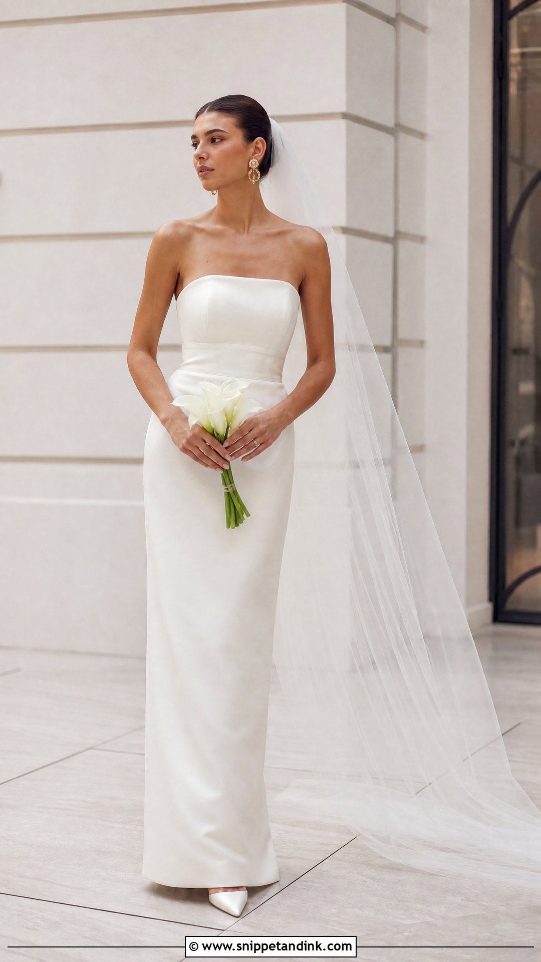 Strapless Column Wedding Dress - Snippet and Ink - 20 Wedding Dress Gallery Ideas