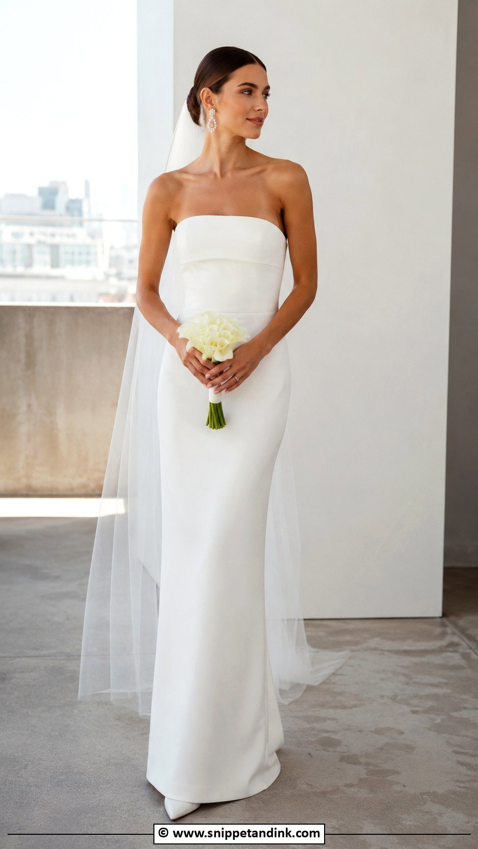 Strapless Column Wedding Dress - Snippet and Ink - 35 Strapless Wedding Dress Ideas