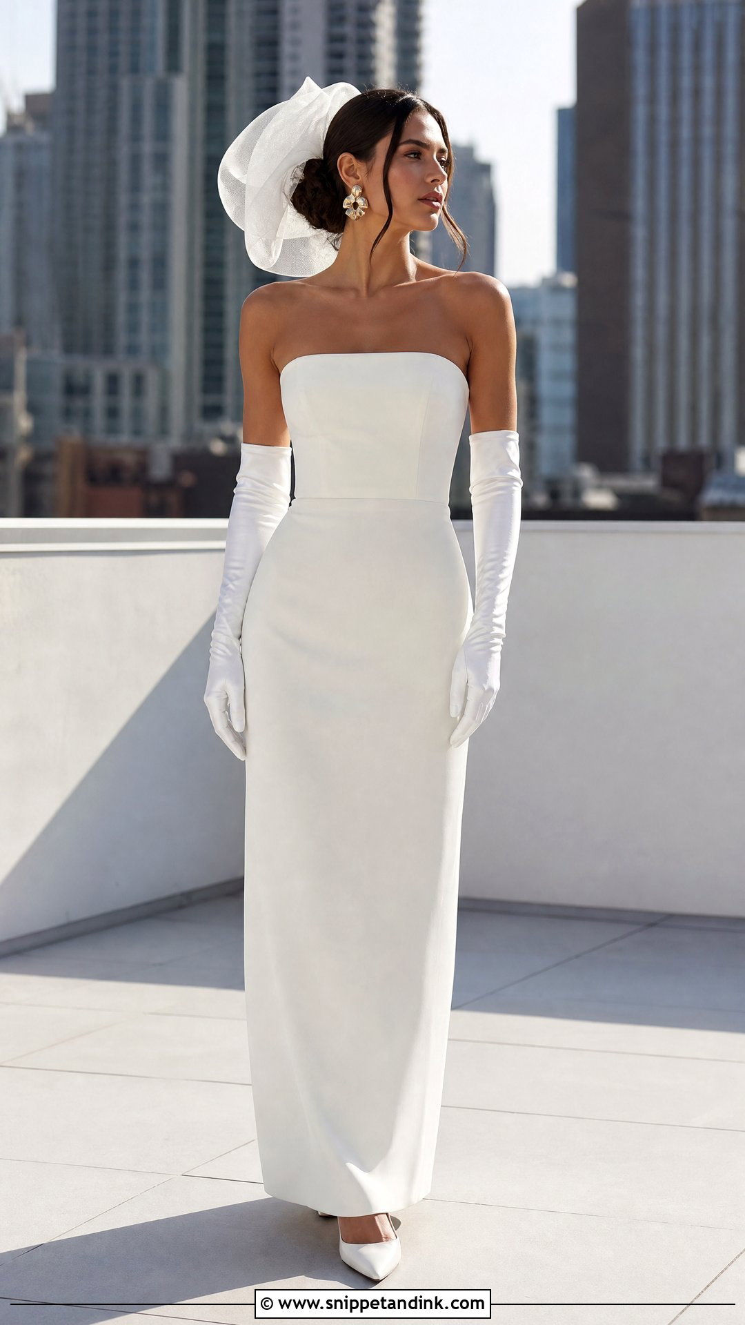 Strapless Column Wedding Dress - Snippet and Ink - 25 Runway Wedding Dress Ideas