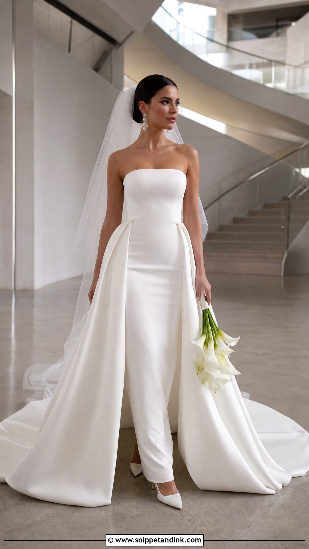 Strapless Column Wedding Gown Look - Snippet and Ink - 20 Perfect Bride Ideas
