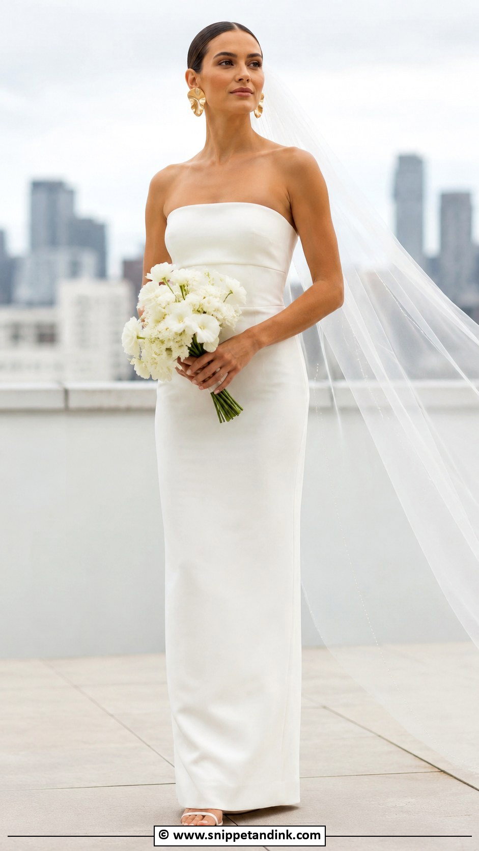 Strapless Column Wedding Gown - Snippet and Ink - 30 Classy Wedding Gown Ideas