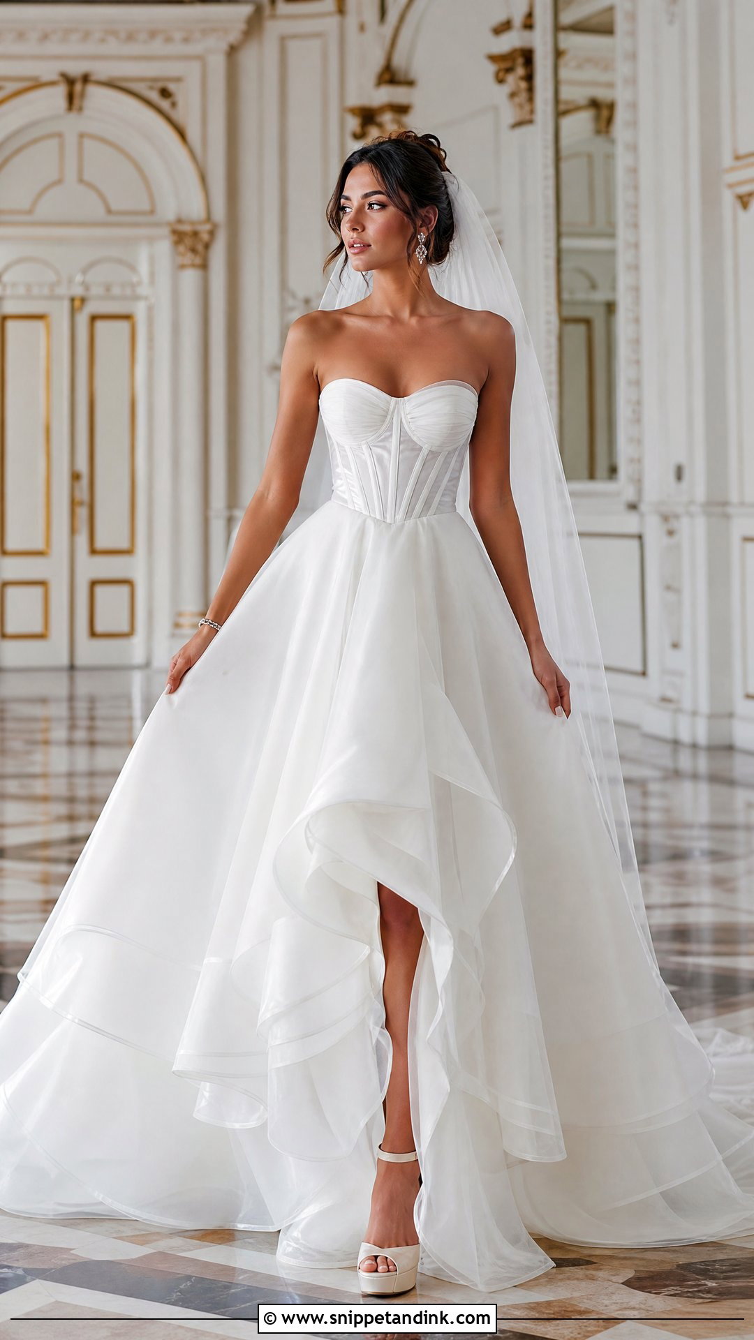Strapless Corset A Line Princess Wedding Dress - Snippet and Ink - 20 Wedding Dresses a Line Princess