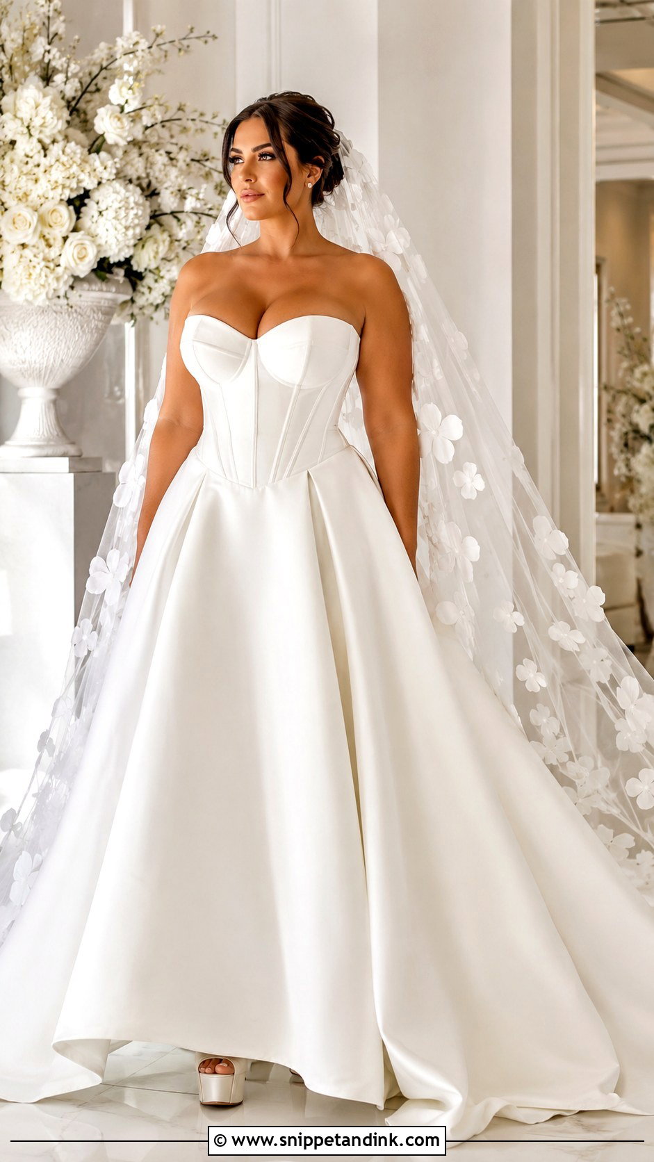 Strapless Corset A Line Wedding Dress - Snippet and Ink - 20 Big Bust Wedding Dresses