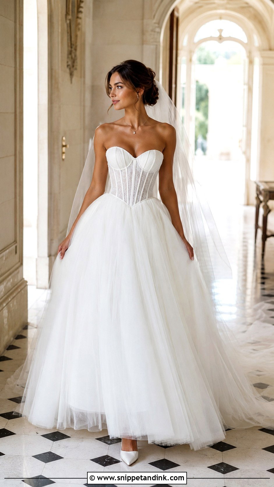 Strapless Corset Basque Waist Wedding Dress - Snippet and Ink - 20 Corset Basque Waist Wedding Dress Ideas