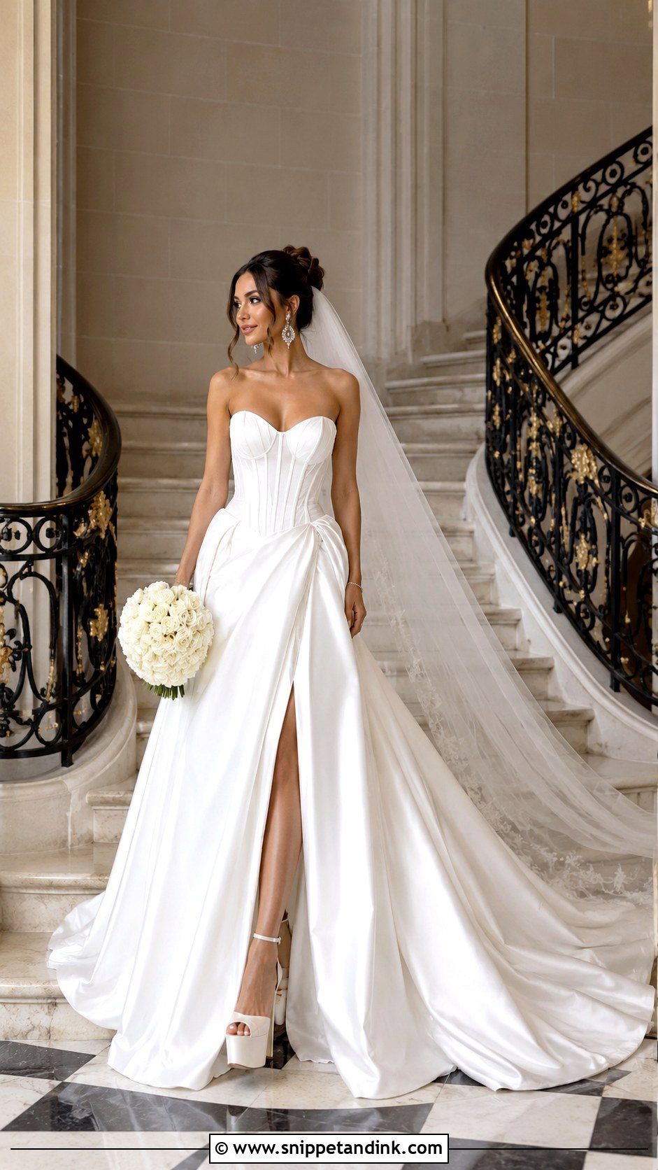 Strapless Corset Cathedral Train Wedding Dress - Snippet and Ink - 20 Cathedral Train Wedding Dress Ideas