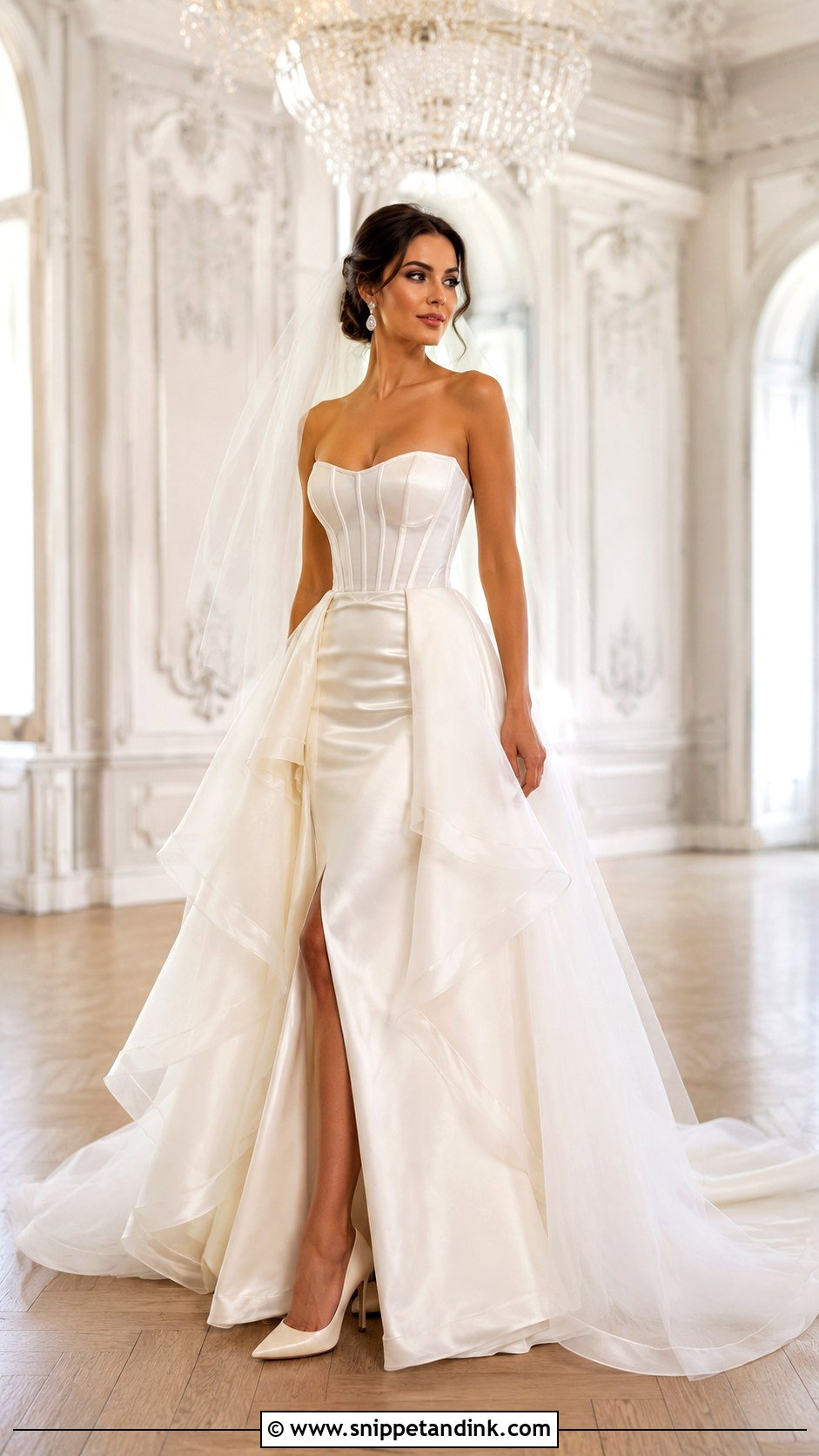 Strapless Corset Detachable Skirt Wedding Dress - Snippet and Ink - 20 Detachable Skirt Wedding Dresses