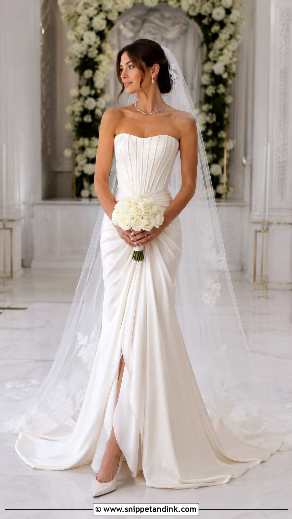 Strapless Corset Floor Length Wedding Dress - Snippet and Ink - 20 Floor Length Wedding Dress Ideas